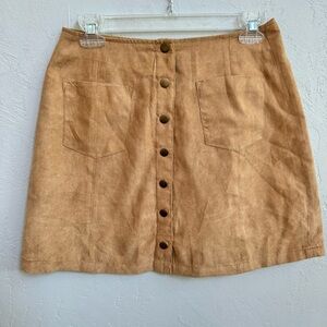 Darling Wild Blue Faux Suede Mini Skirt